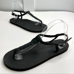 Rainbow Black T-Street Sandal Braided Strap